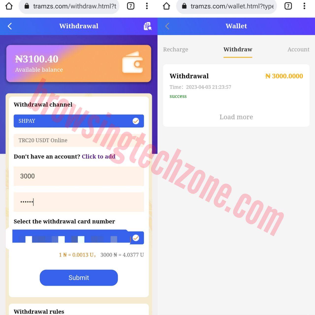 tramzs.com withdrawal